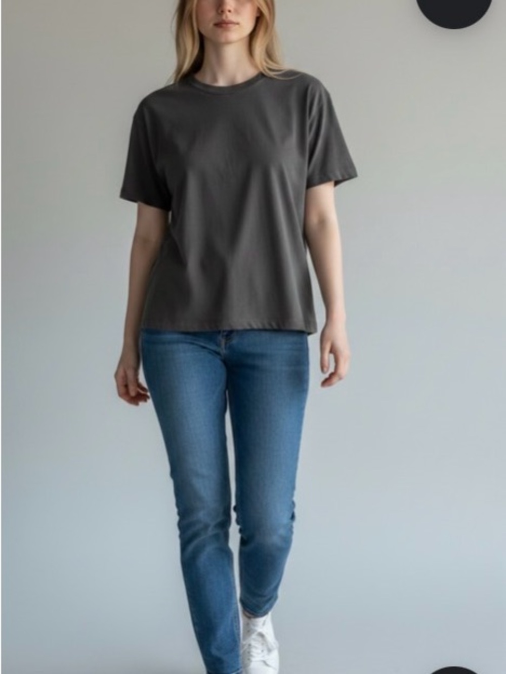 Barefoot Dreams Short Sleeve Crew Tee in Charcoal Gray